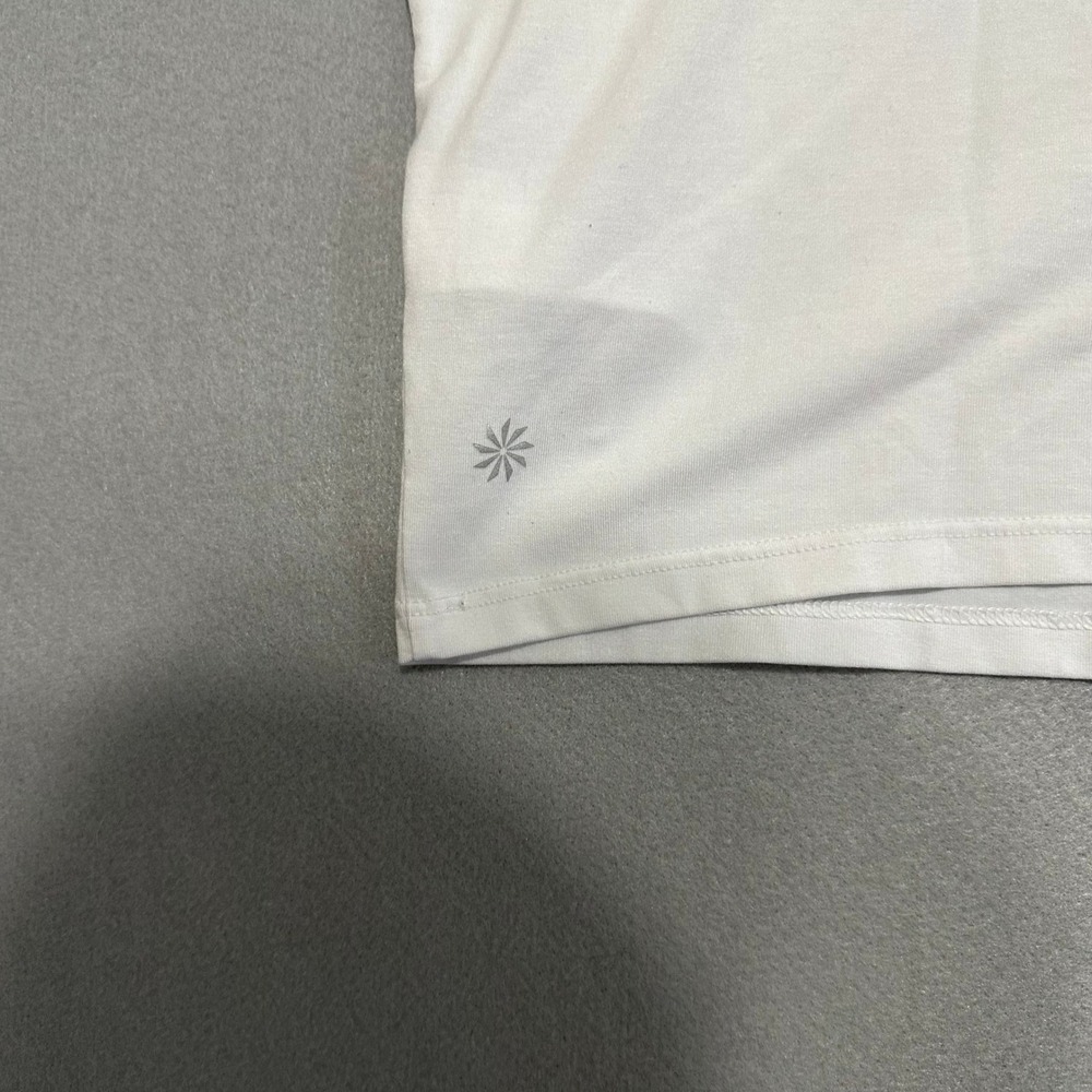 Athleta Zephyr Crop Tee White Relaxed Short Sleeve Boxy T-Shirt 891898-01 Medium - Picture 4 of 8